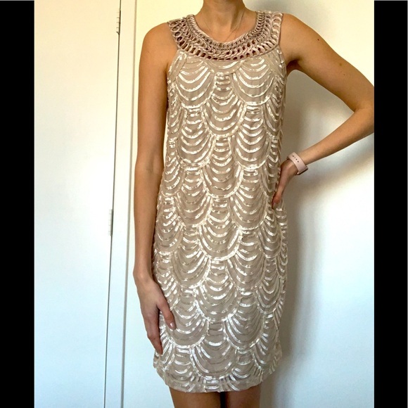 NEW Jessica Howard cream gold sleeveless midi dress - Picture 1 of 5